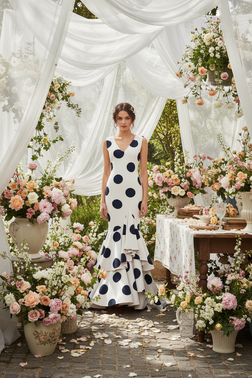 White Flamenco Dress - Pure Elegant Spanish Costume