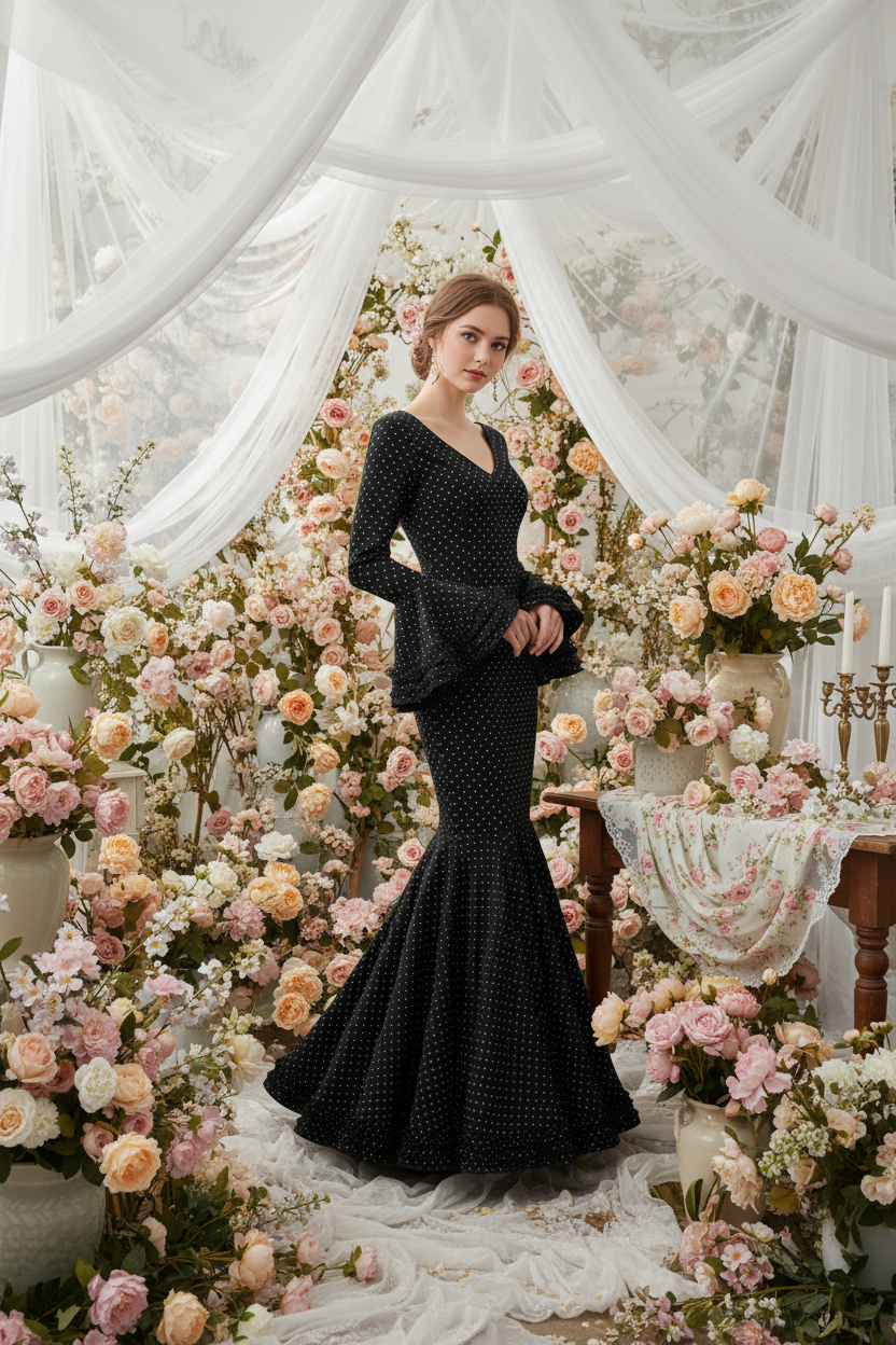 Elegant Black Flamenco Dress EM252 | EMMA WU DESIGN Mialma Elegant Black Flamenco Dress EM252 | EMMA WU DESIGN Mialma