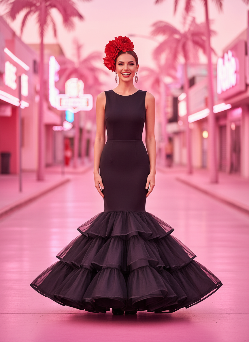 CANCÁN VOLANTES NEGRO EM200