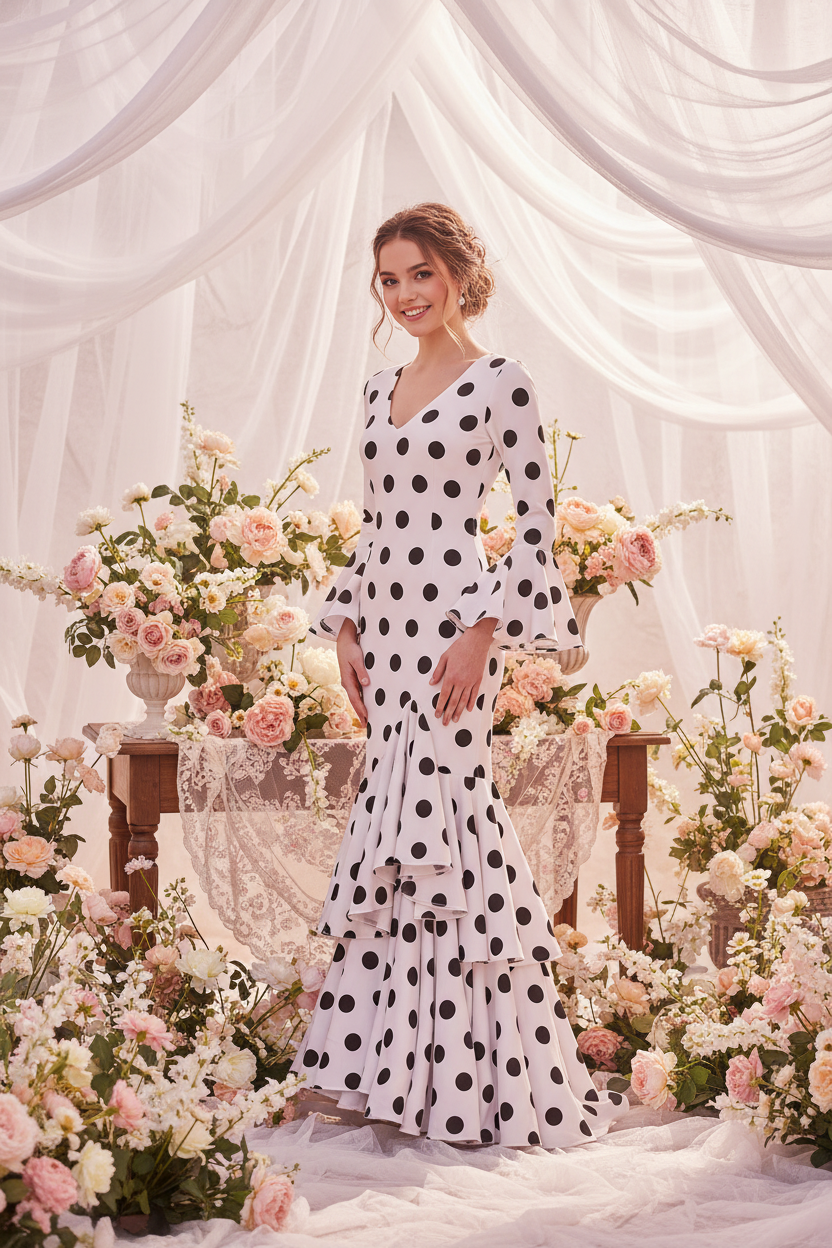 White Flamenco Dress - Pureza Moderna | Ref. M0491