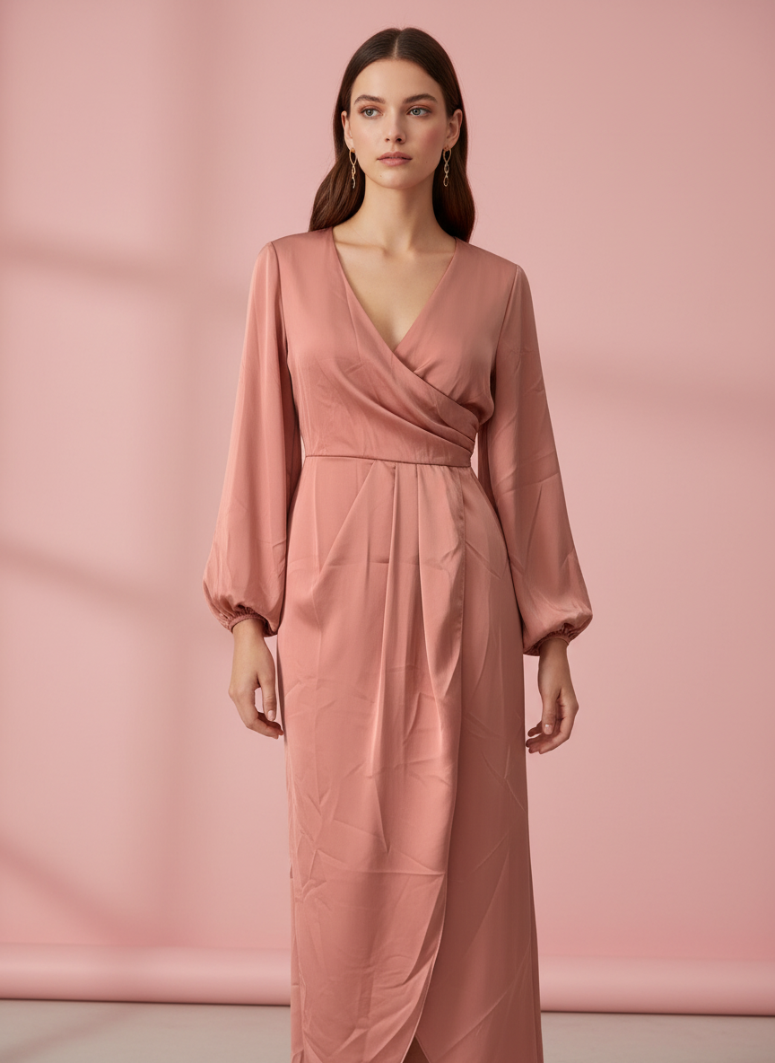 VESTIDO CORTO ROSA SALMÓN 51136