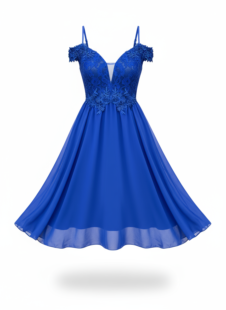 VESTIDO CORTO AZUL 6331