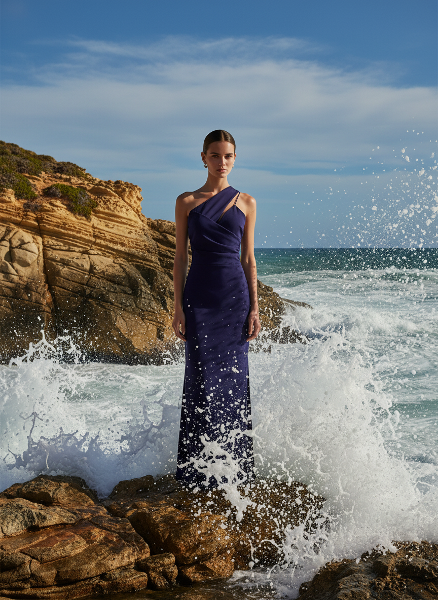 VESTIDO LARGO MORADO 22818