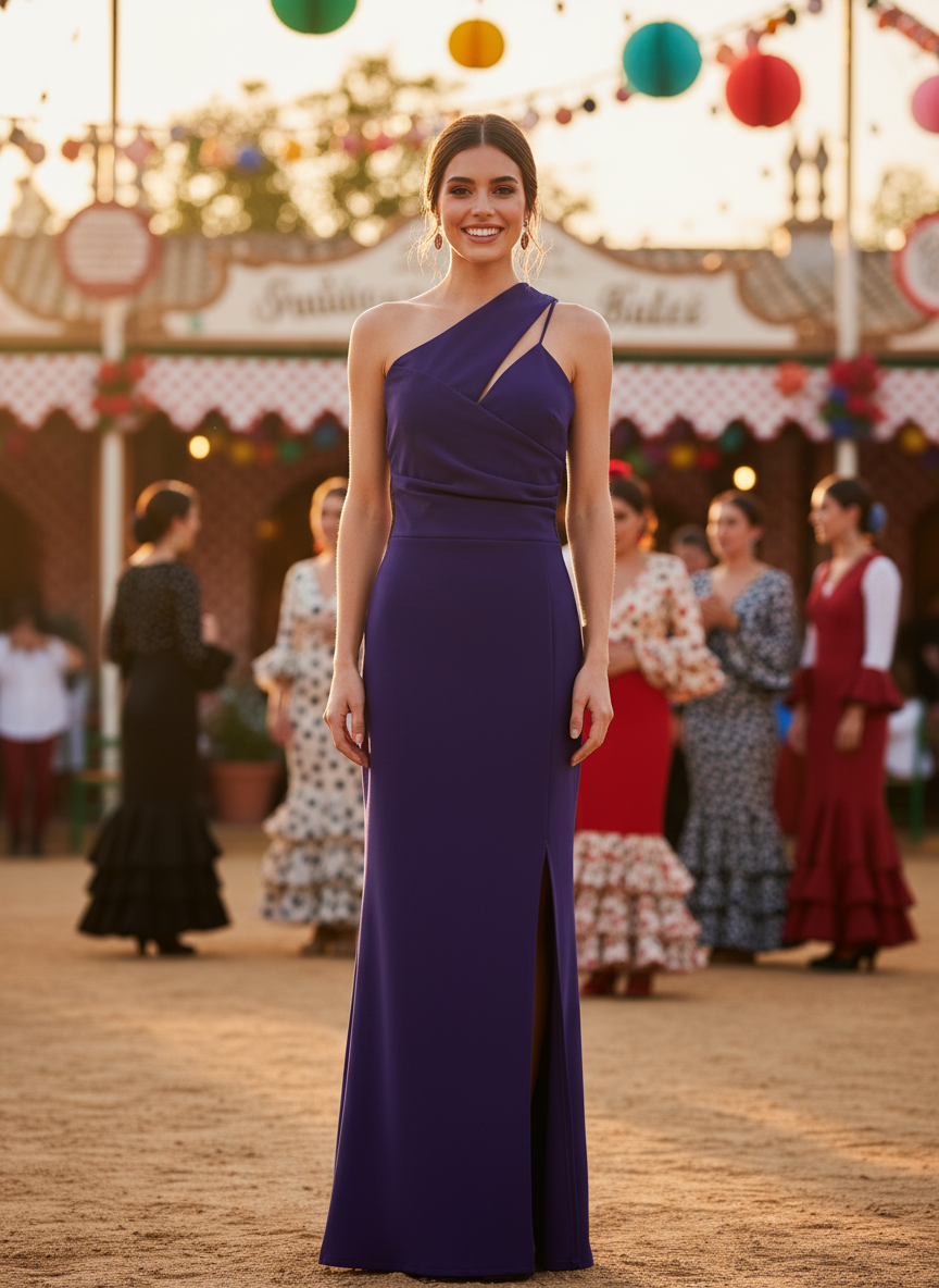 VESTIDO LARGO MORADO 22818