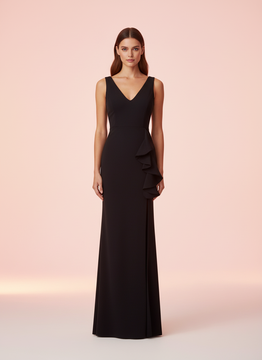 LONG BLACK DRESS 23641