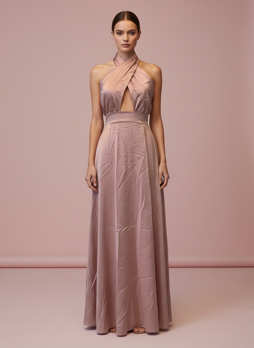 NUDE PINK LONG DRESS 50785