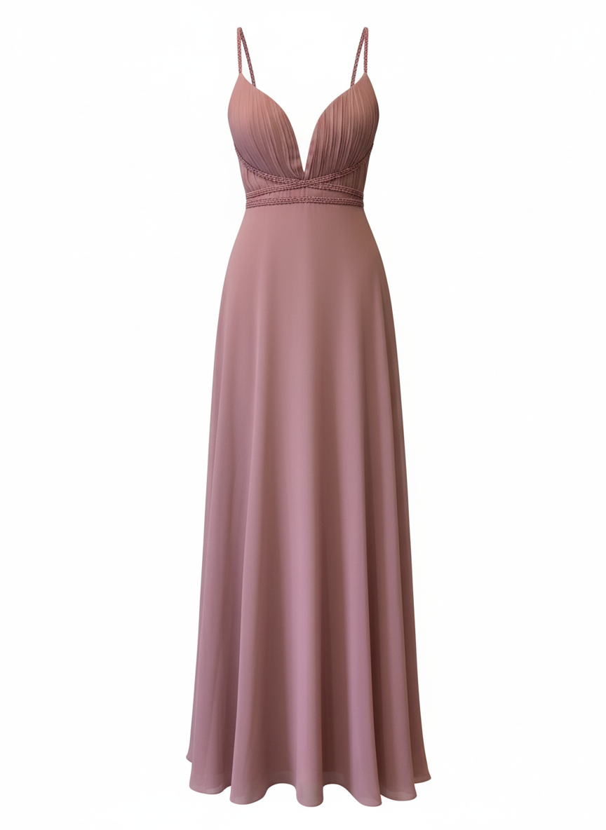 MAUVE PINK LONG DRESS 7011