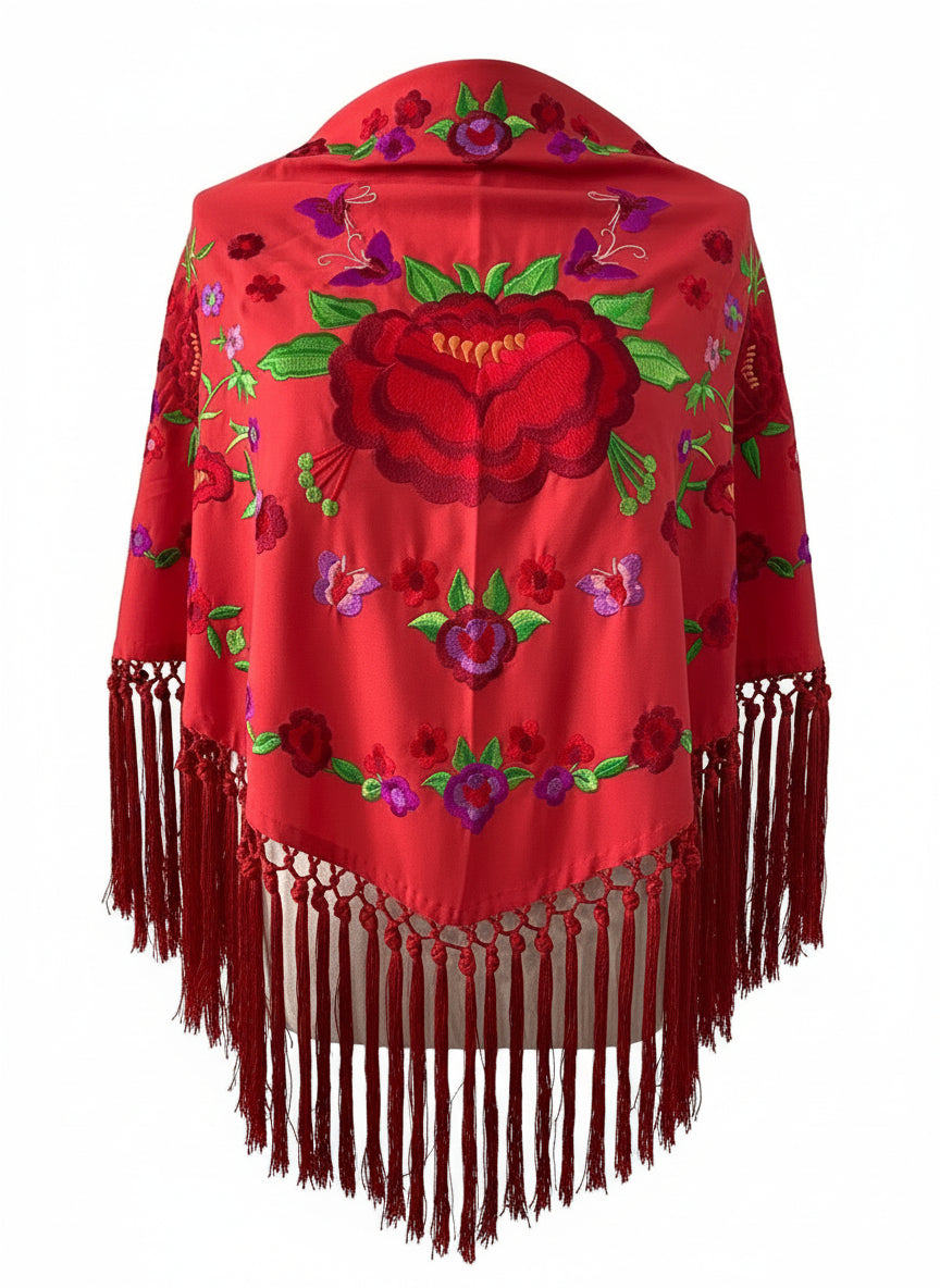 MANTÓN MT3  ROJO CON COLOR