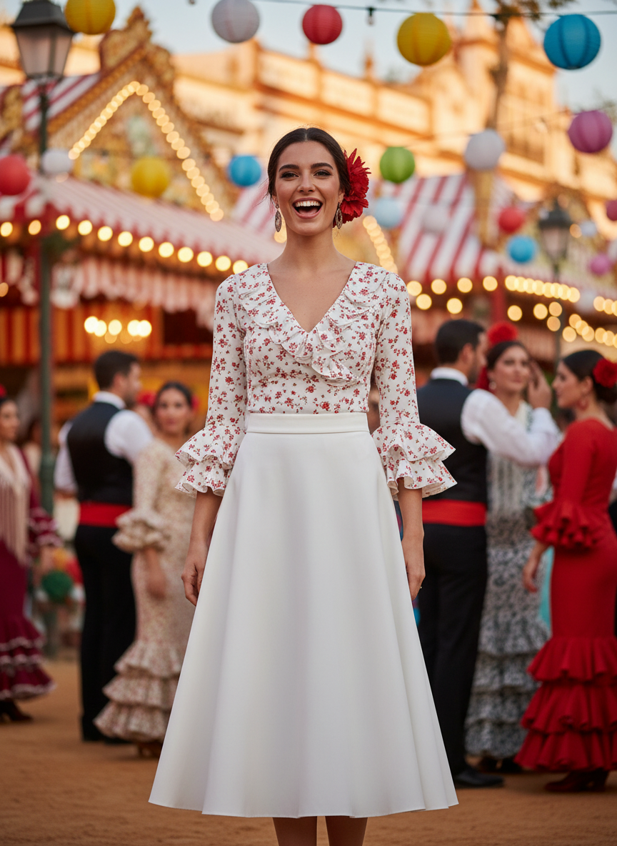 FALDA MIDI BLANCO 3848