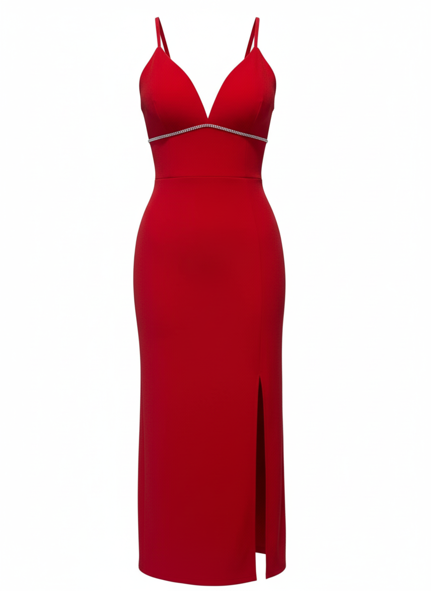 VESTIDO CORTO ROJO 25206