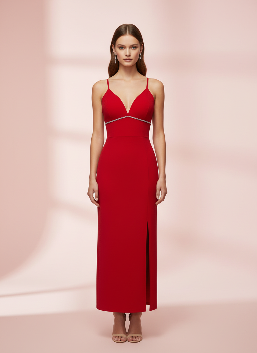 VESTIDO CORTO ROJO 25206