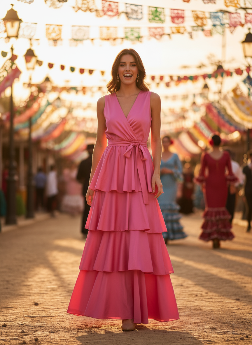 VESTIDO CORTO ROSA 20790