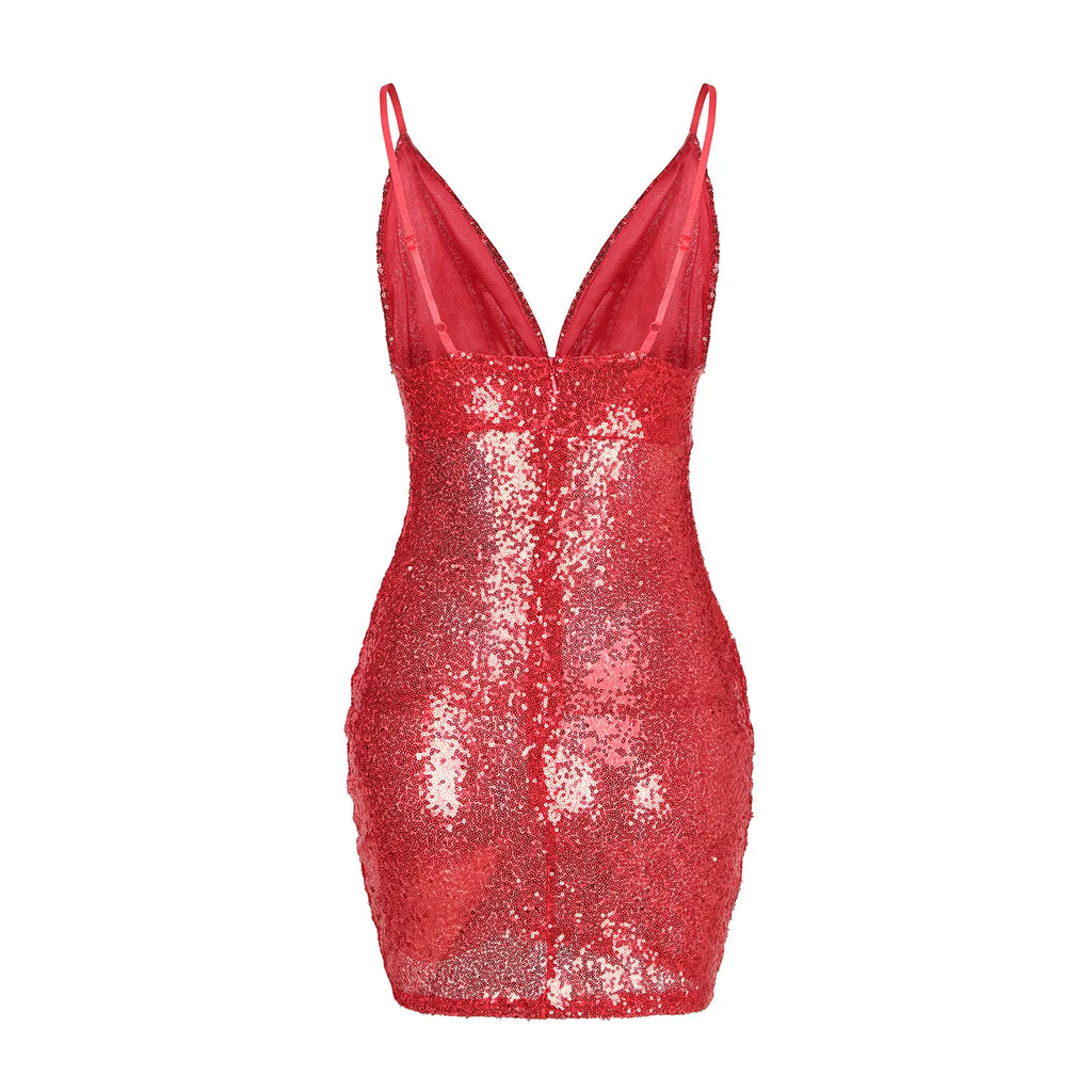 VESTIDO CORTO LENTEJUELA - EMMA WU SELECTION