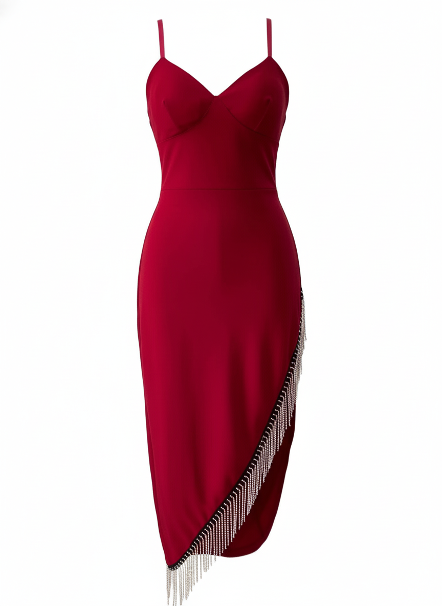 VESTIDO CORTO ROJO INDIO 25260