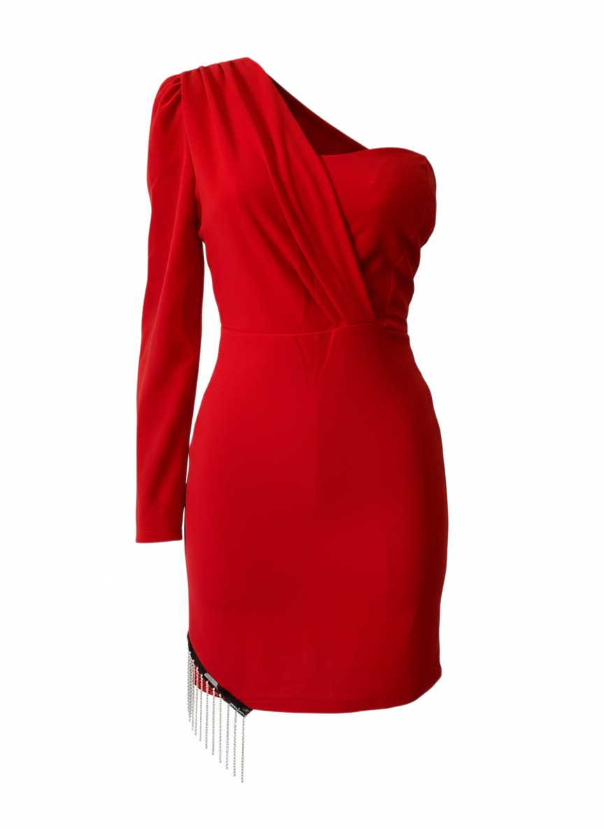 VESTIDO CORTO ROJO INDIO 25172
