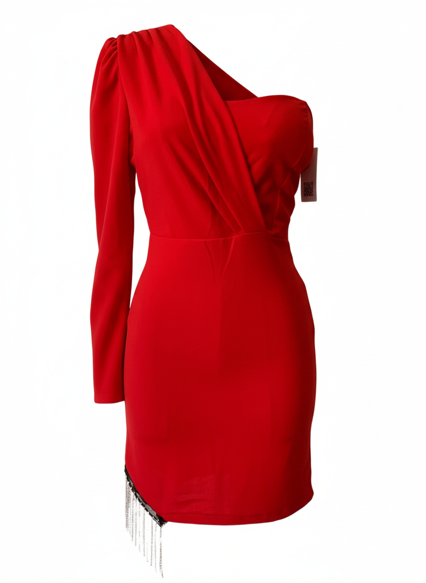 VESTIDO CORTO ROJO 25172