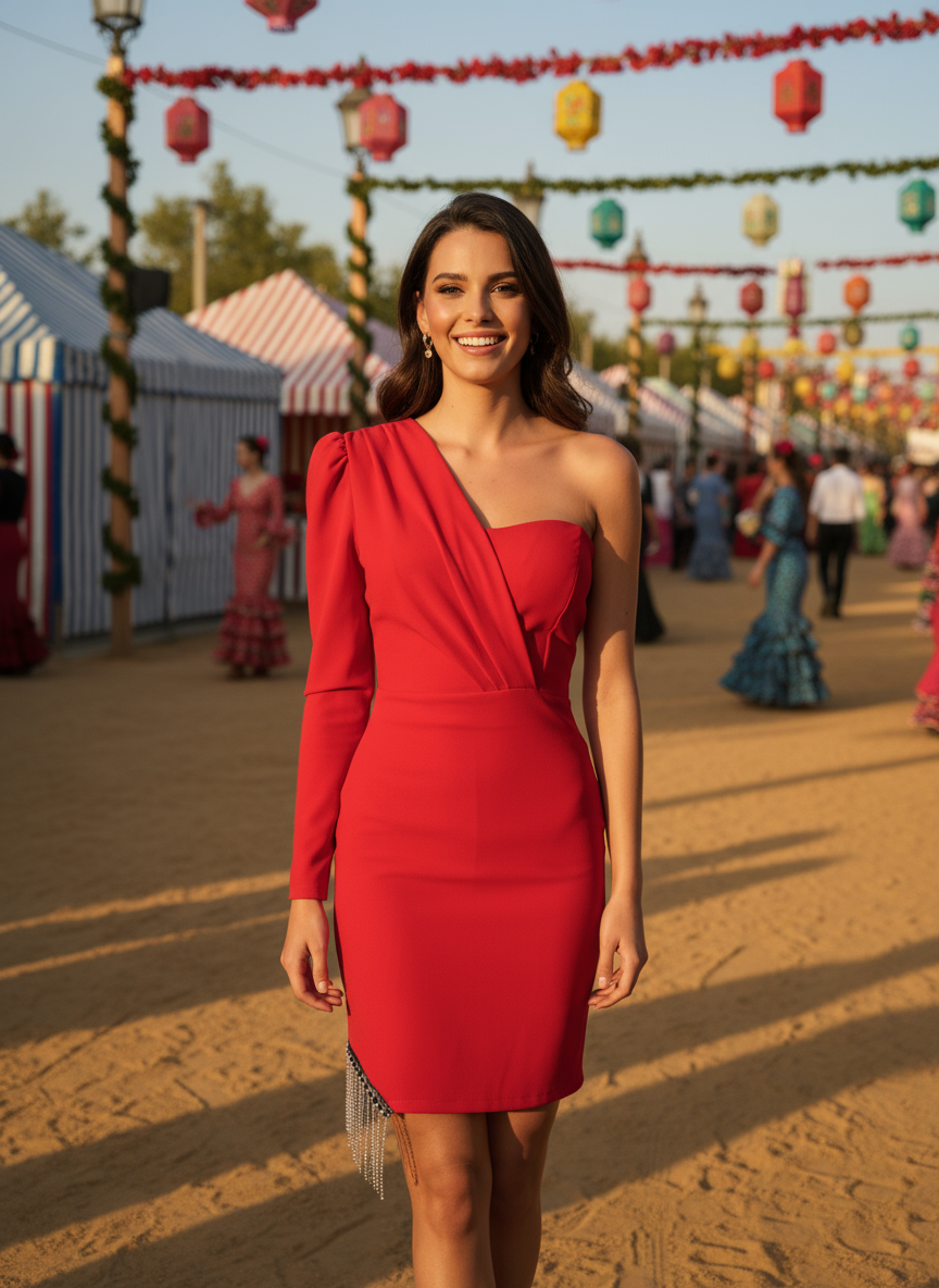 VESTIDO CORTO ROJO INDIO 25172