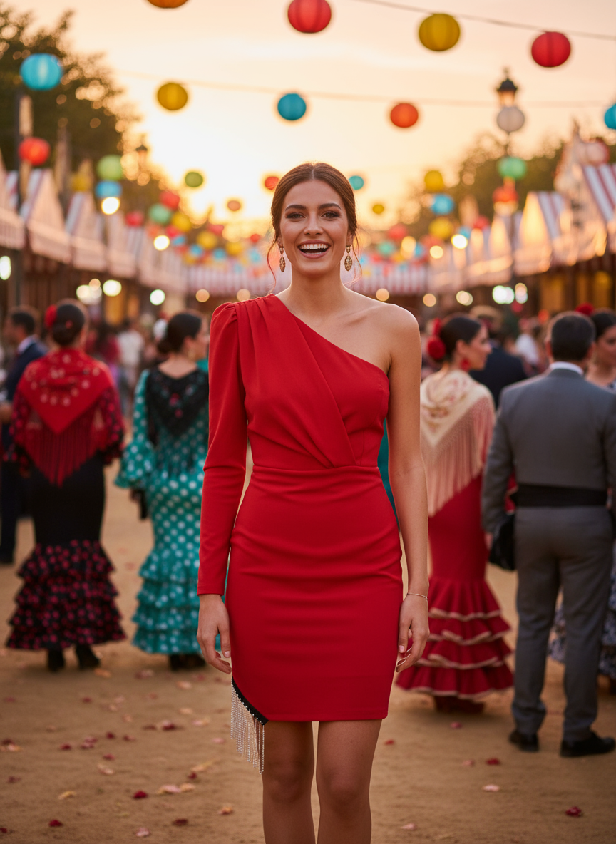 VESTIDO CORTO ROJO 25172