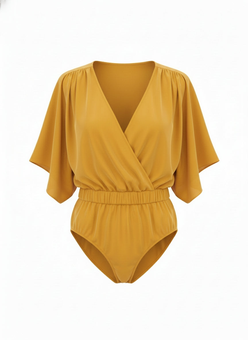 BODY MANGA CORTA - AMARILLO MANGO - 3686