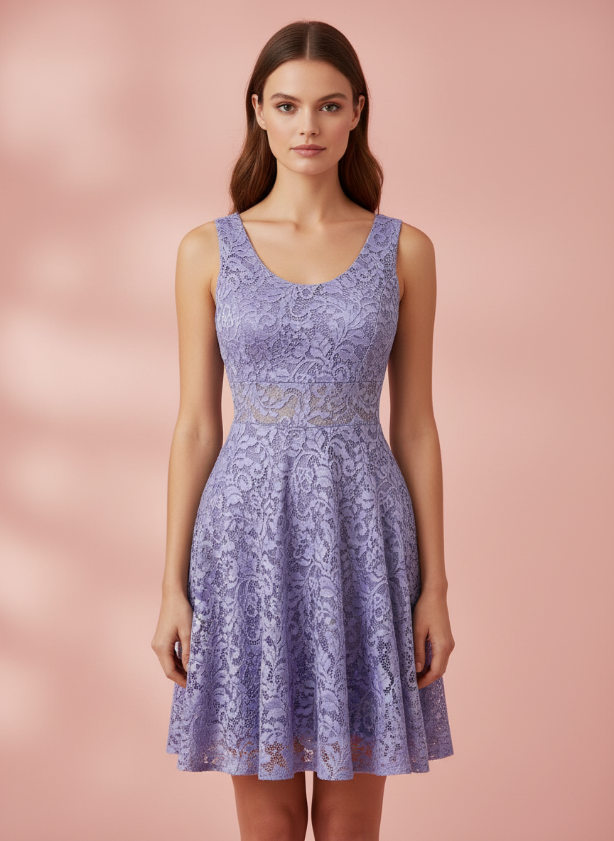 VESTIDO CORTO LILA MALVA 2623