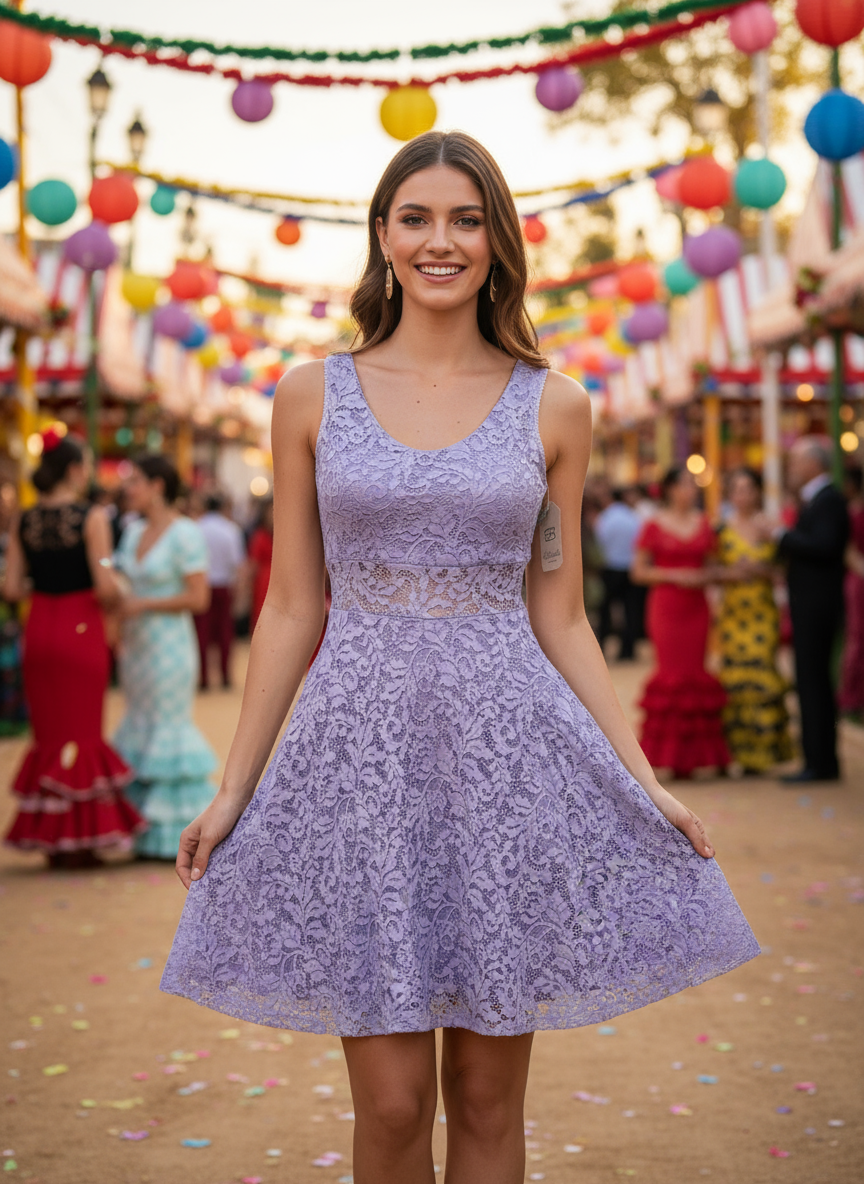 VESTIDO CORTO LILA MALVA 2623