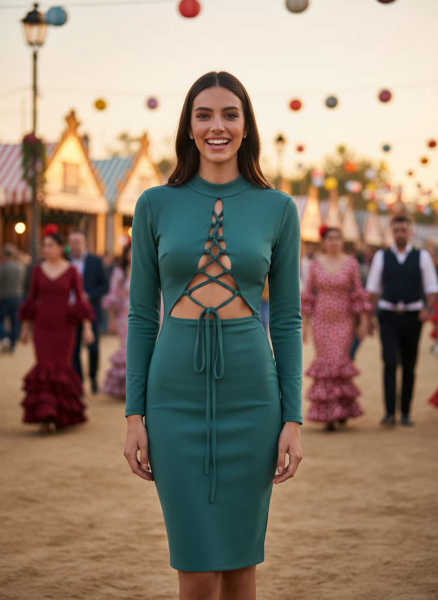 VESTIDO CORTO VERDE QUIRÓFANO 22263