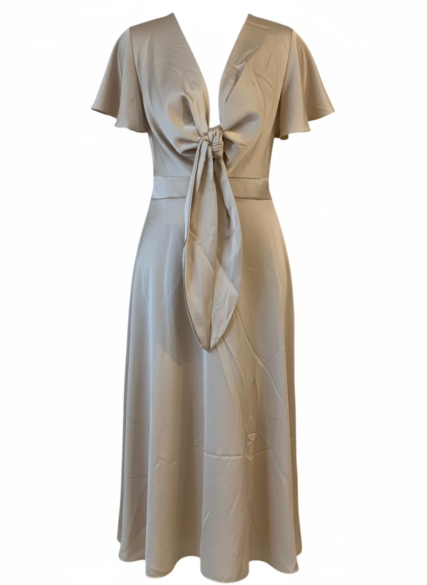 VESTIDO CORTO BEIGE 51022