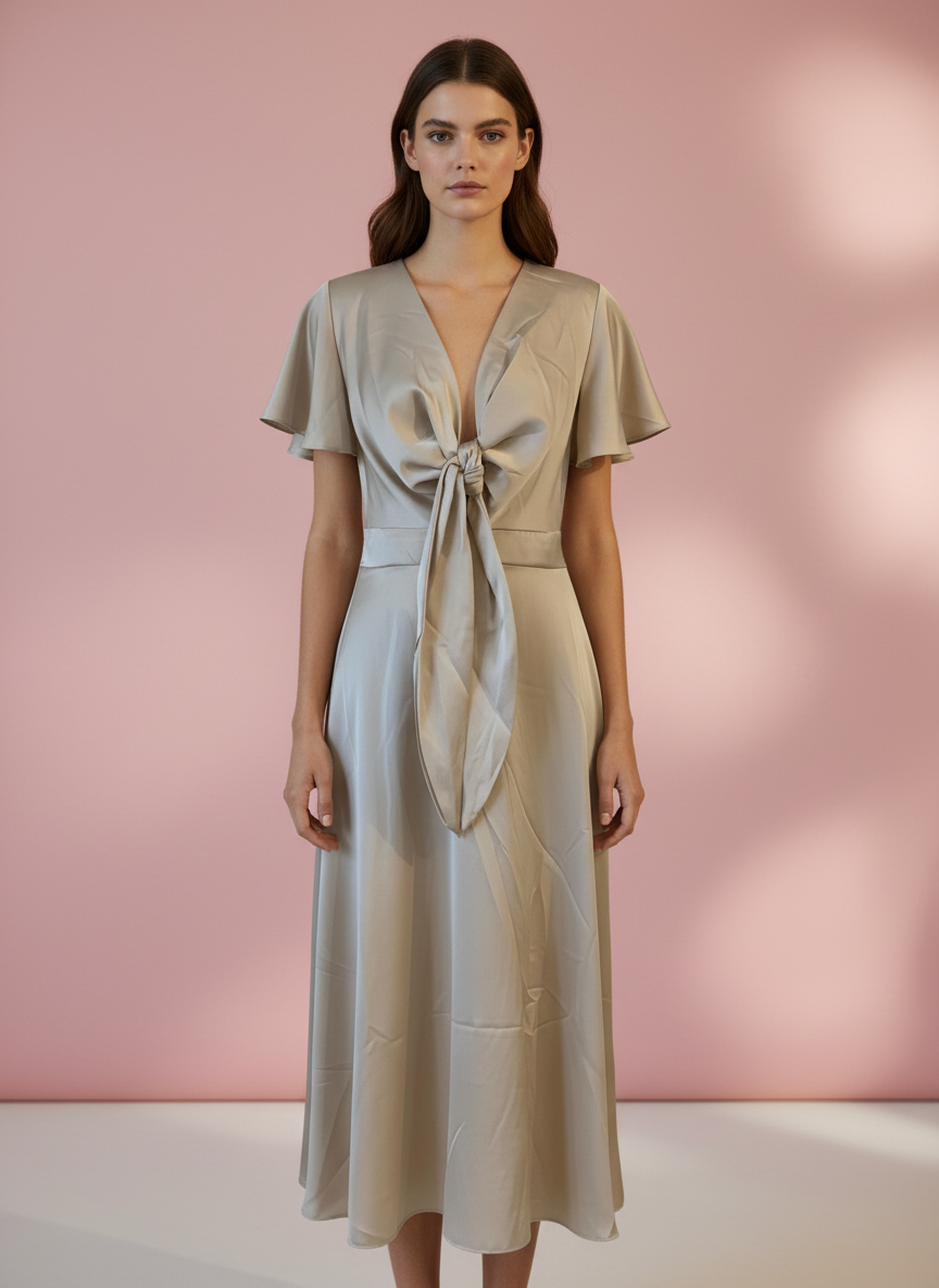 VESTIDO CORTO BEIGE 51022