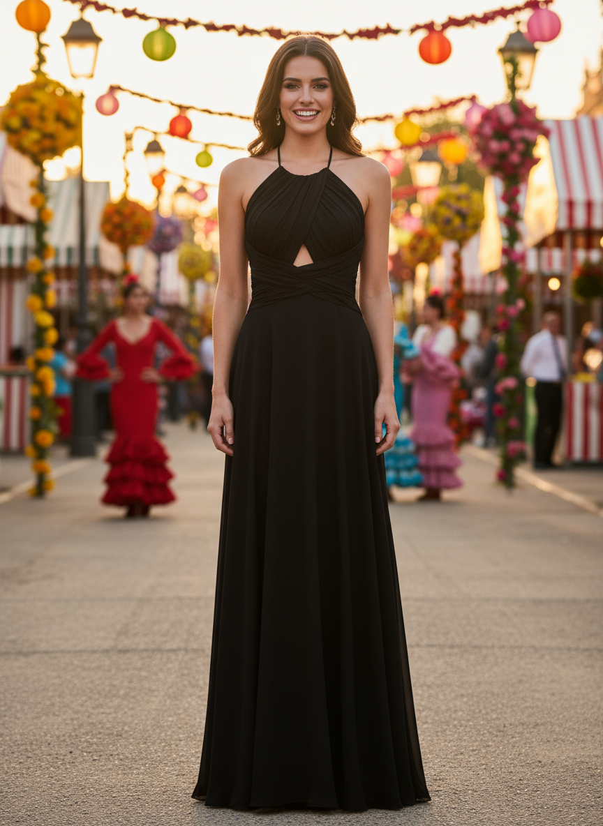 LONG BLACK DRESS 98289
