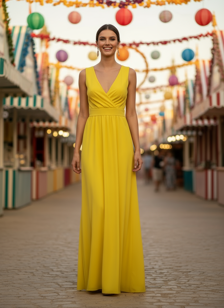 LONG YELLOW DRESS 9914