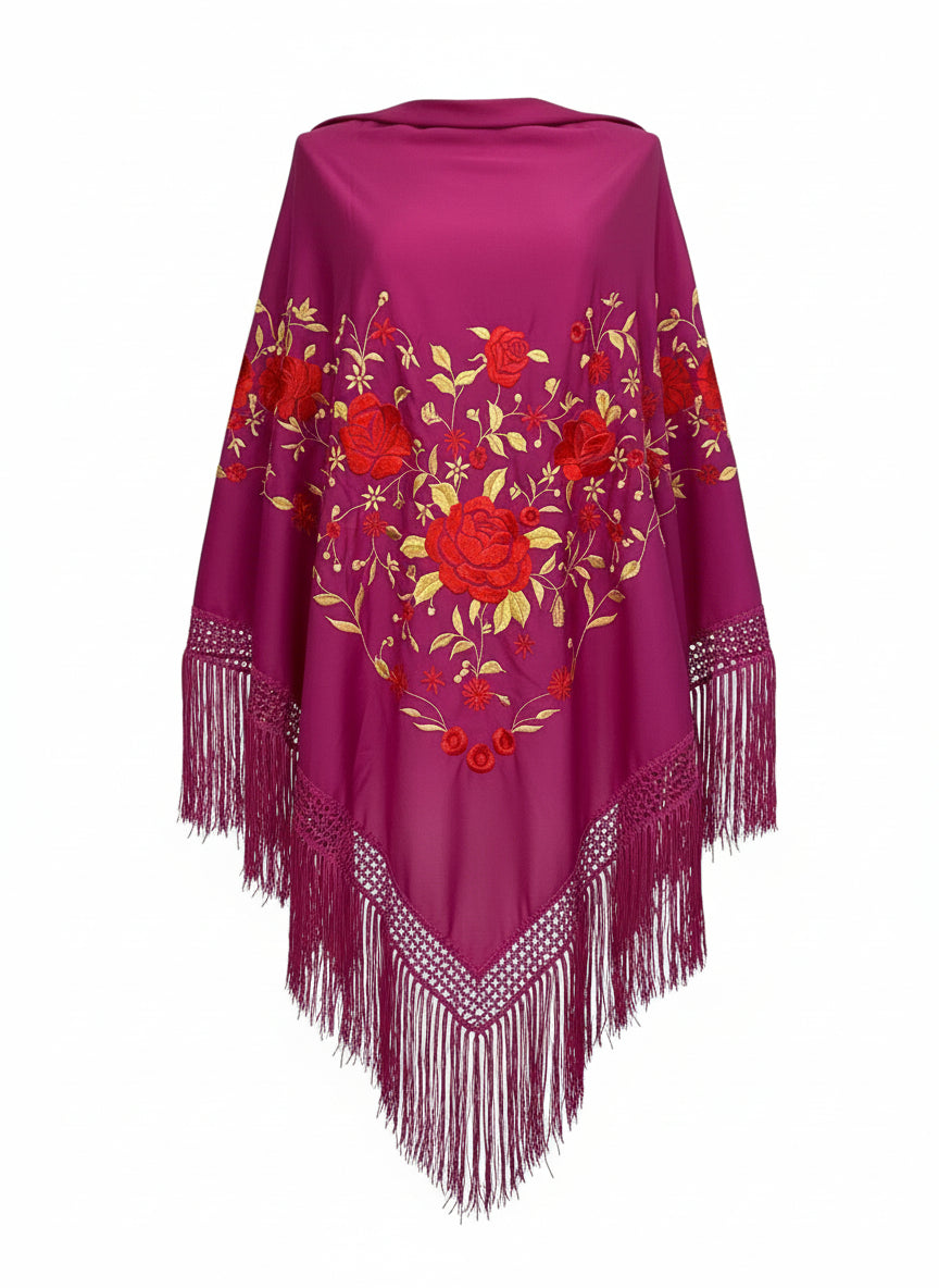 MANTÓN Buganvilla Con Rojo MT180-69