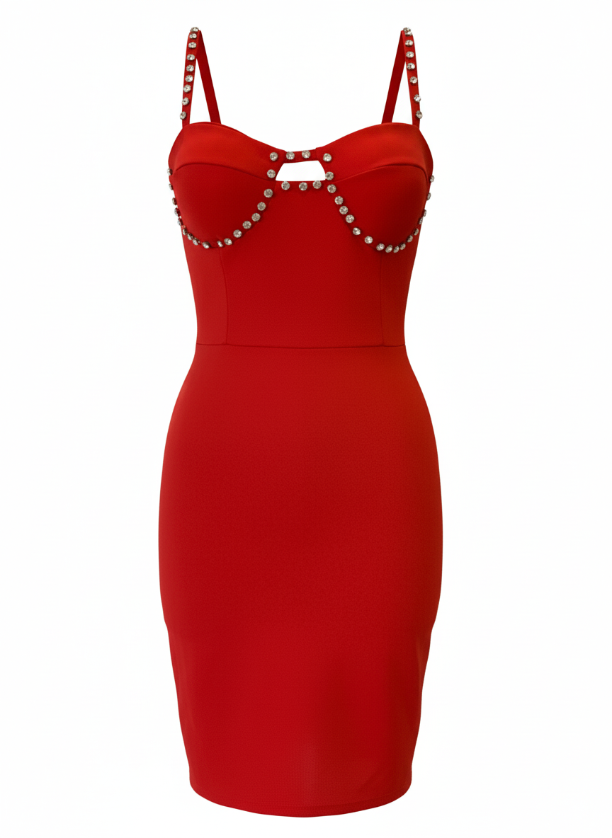 VESTIDO CORTO ROJO INDIO 23645