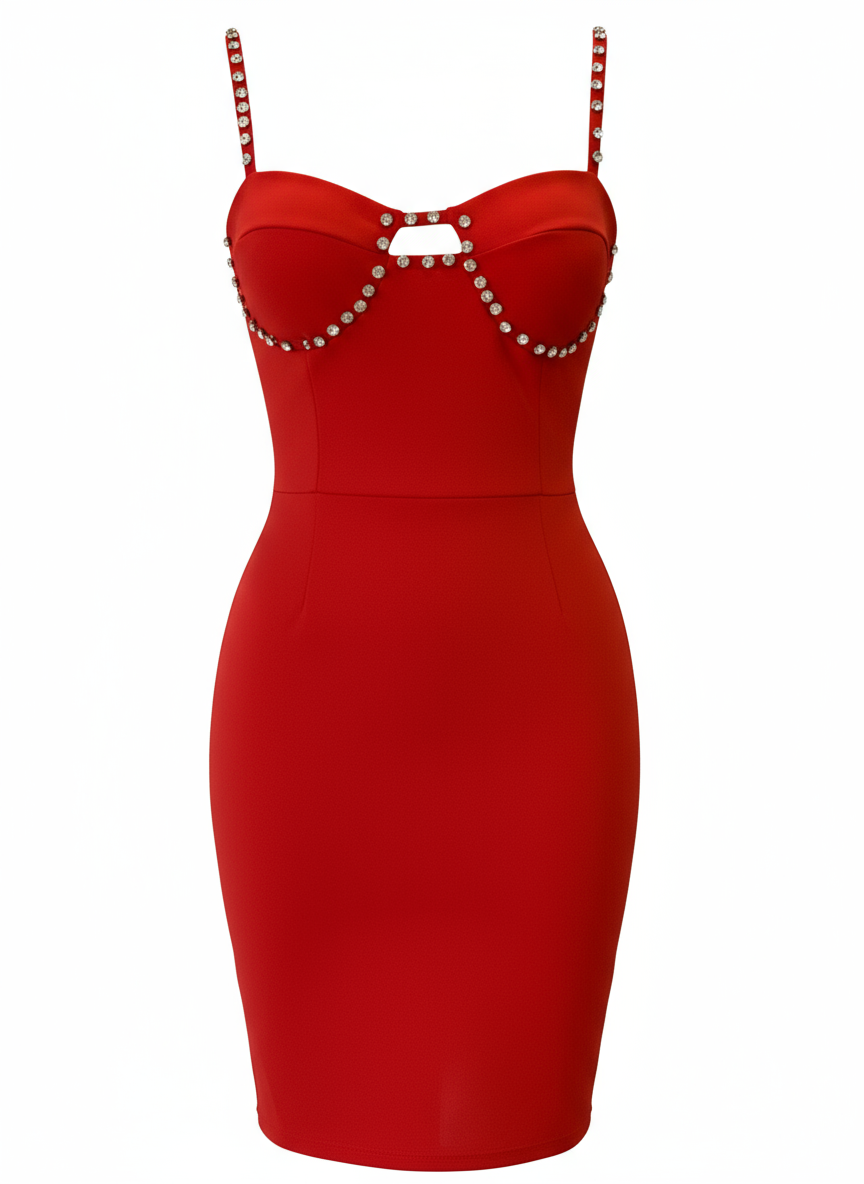 VESTIDO CORTO ROJO 23645