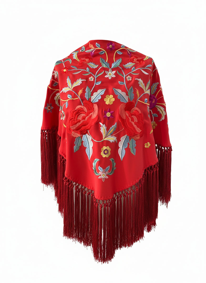 MANTÓN MT4  ROJO CON COLOR