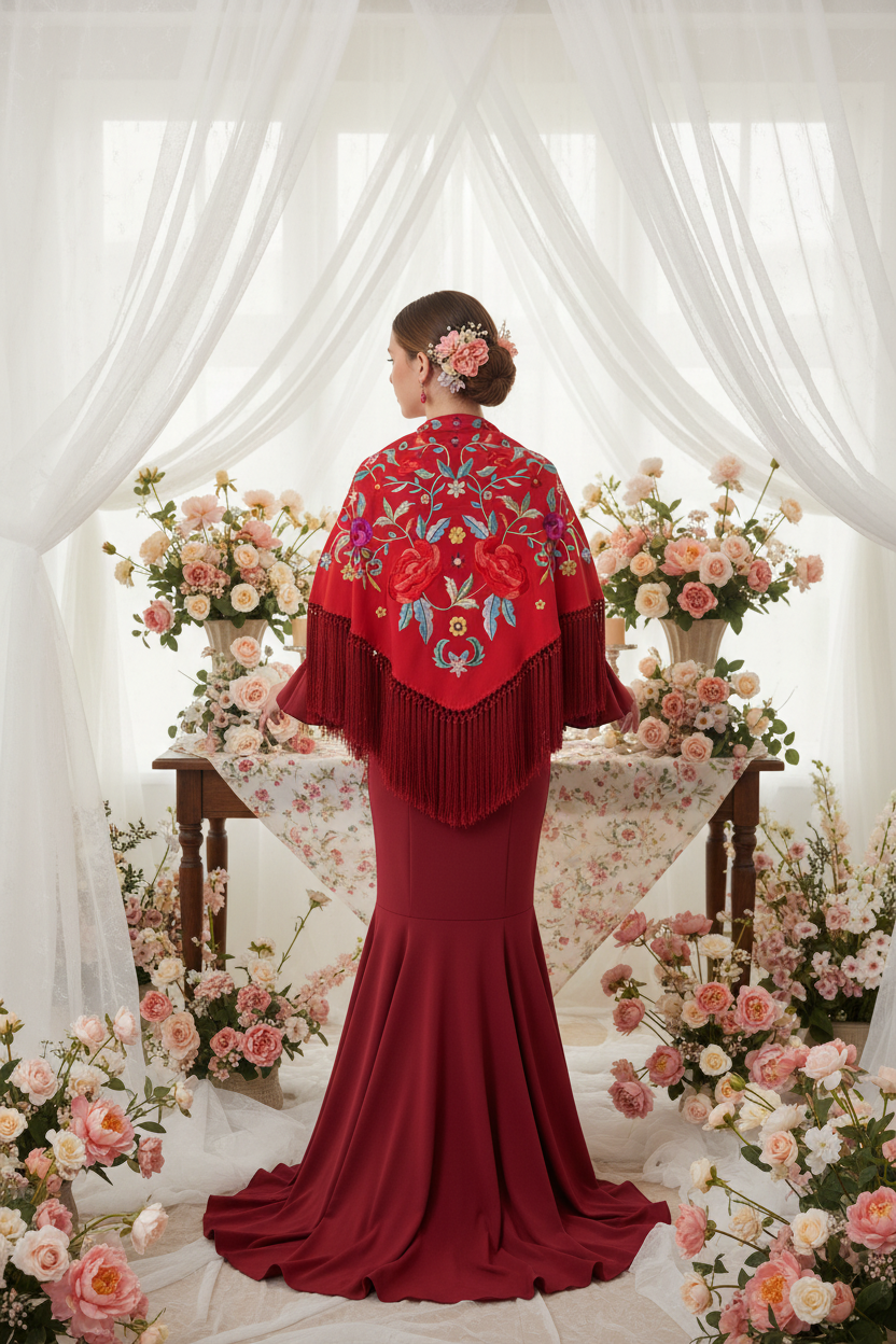 Mint Green Flamenco Shawl with MT4 Premium Color