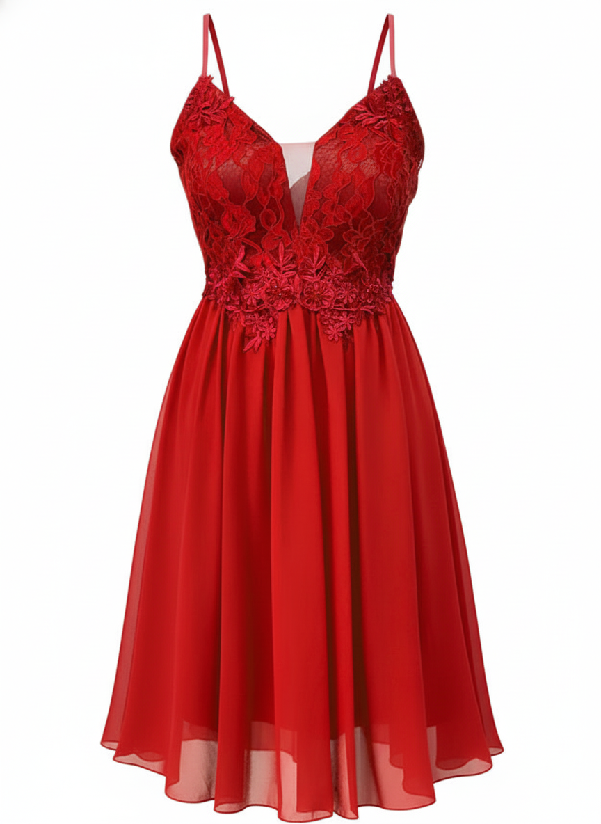 VESTIDO CORTO ROJO 6331