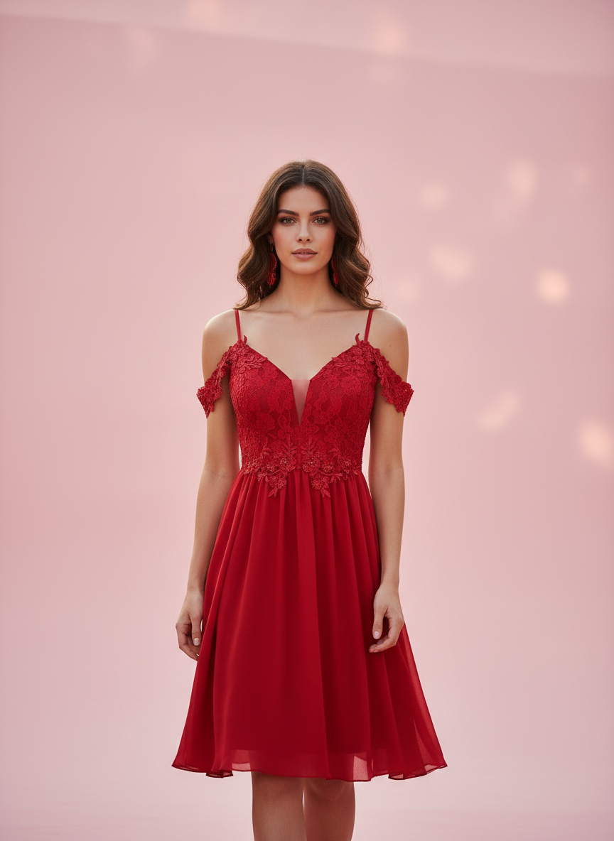 VESTIDO CORTO ROJO 6331