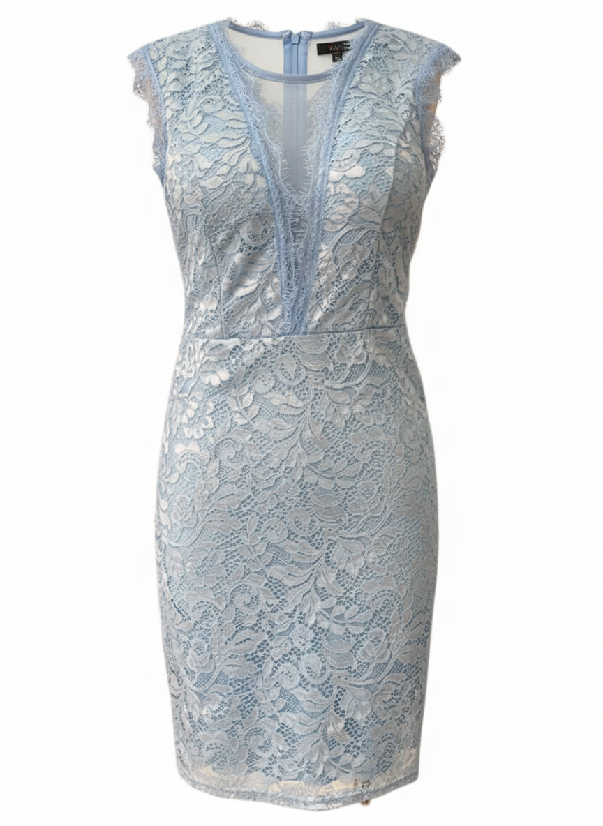 VESTIDO CORTO AZUL CLARO SUAVE 3409