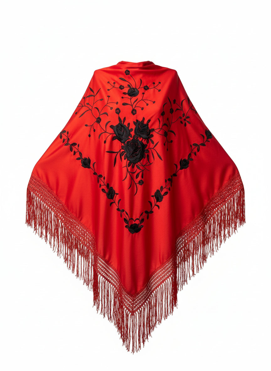 MANTÓN Rojo Con Negro MT150-16