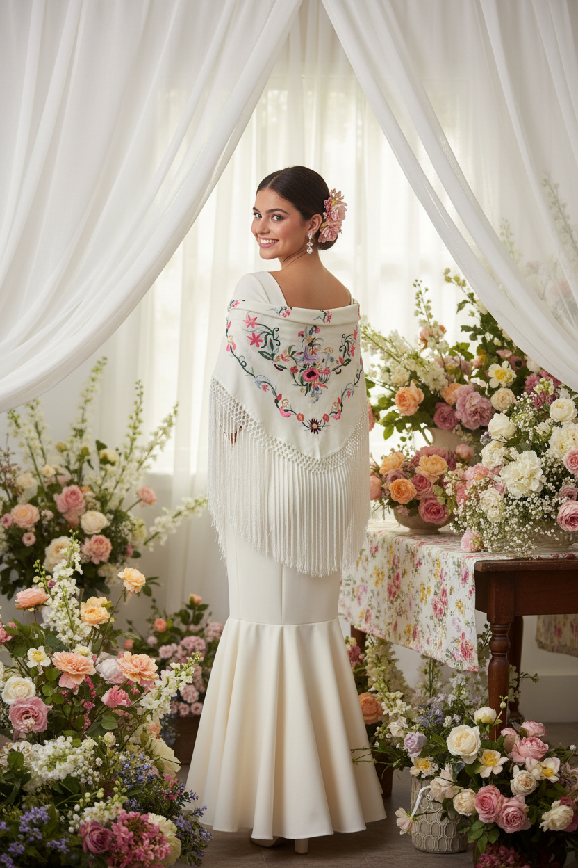 Mantoncillo Triangular 150cm mt22a-04blancoconcolor