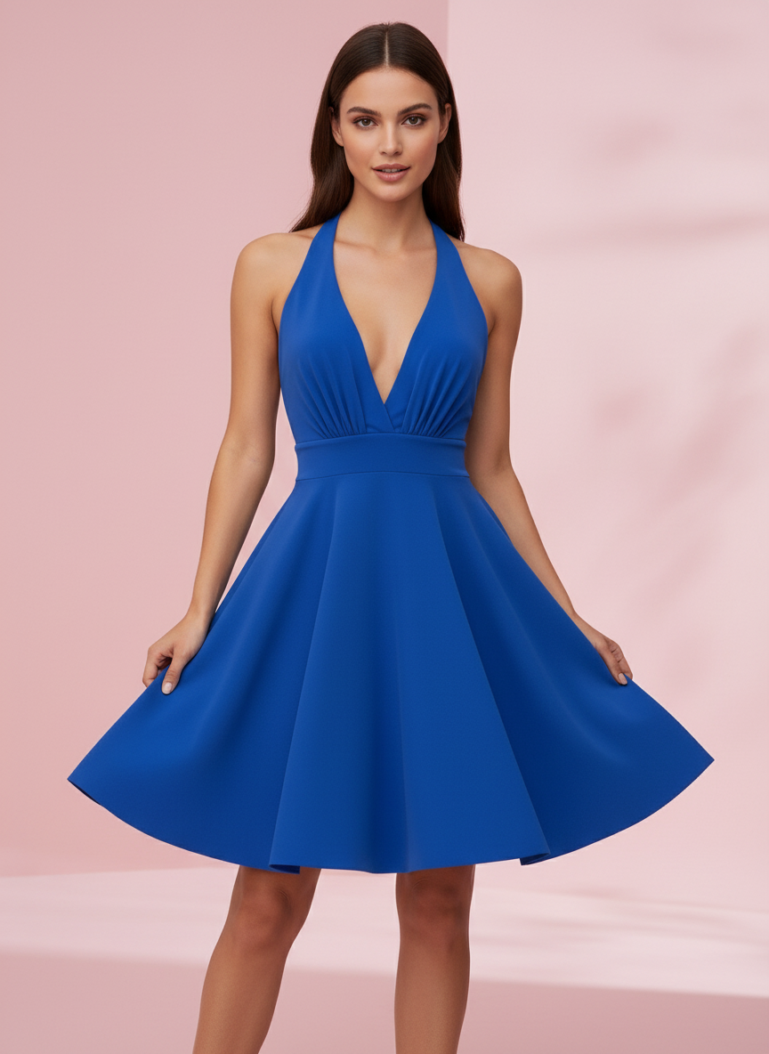 VESTIDO CORTO AZUL 3246
