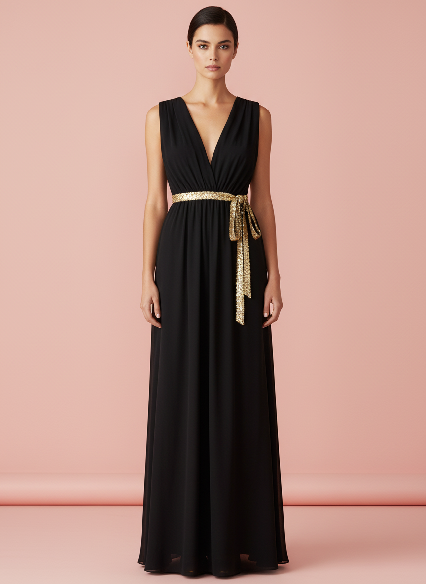 LONG BLACK DRESS 7296