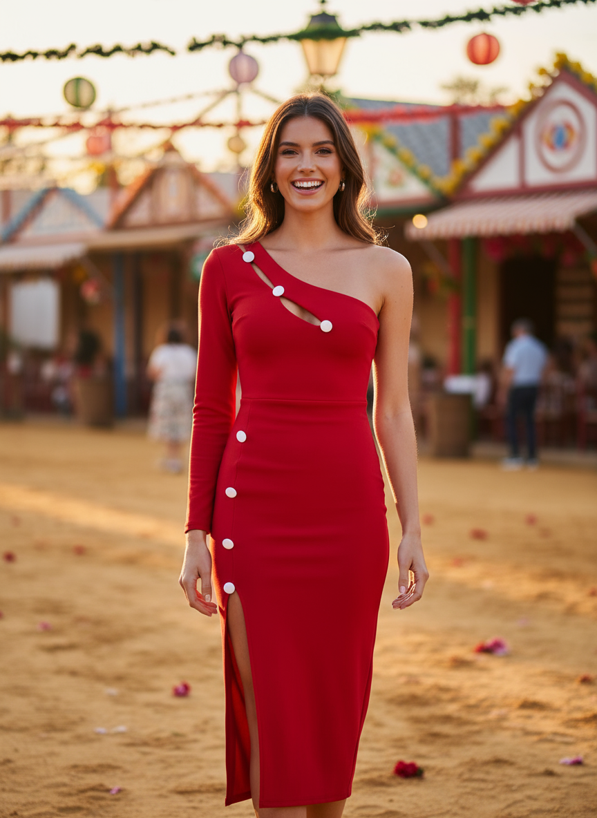 VESTIDO CORTO ROJO 22023