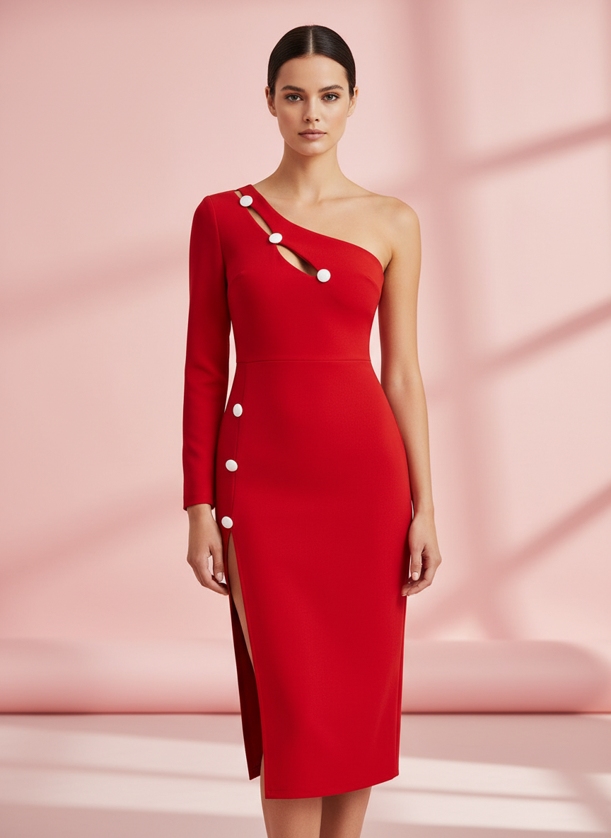 VESTIDO CORTO ROJO 22023