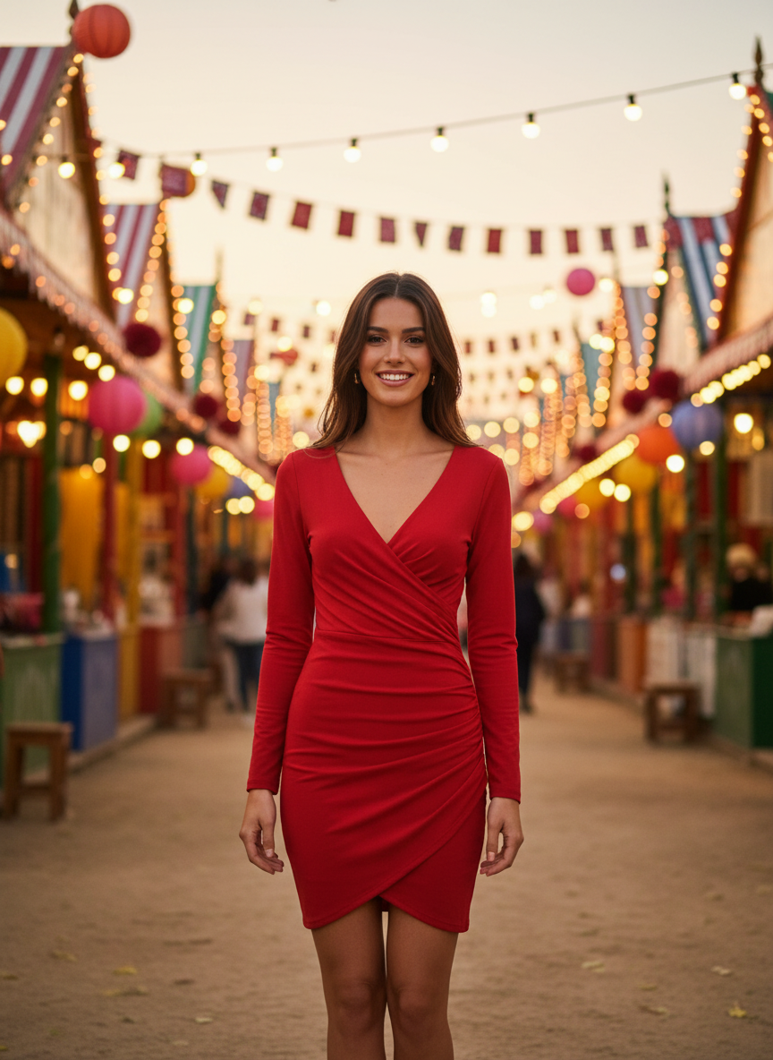 VESTIDO CORTO ROJO 22055 22025