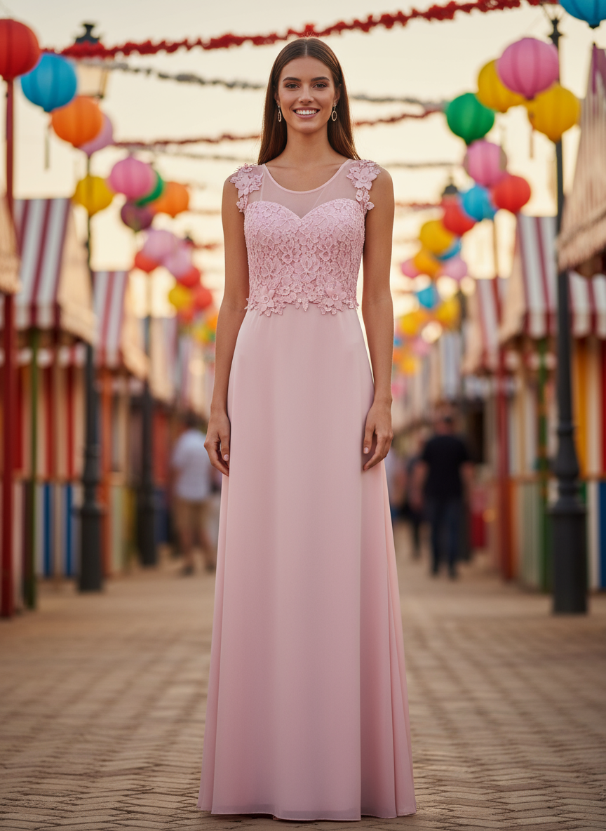 BABY PINK LONG DRESS 0875