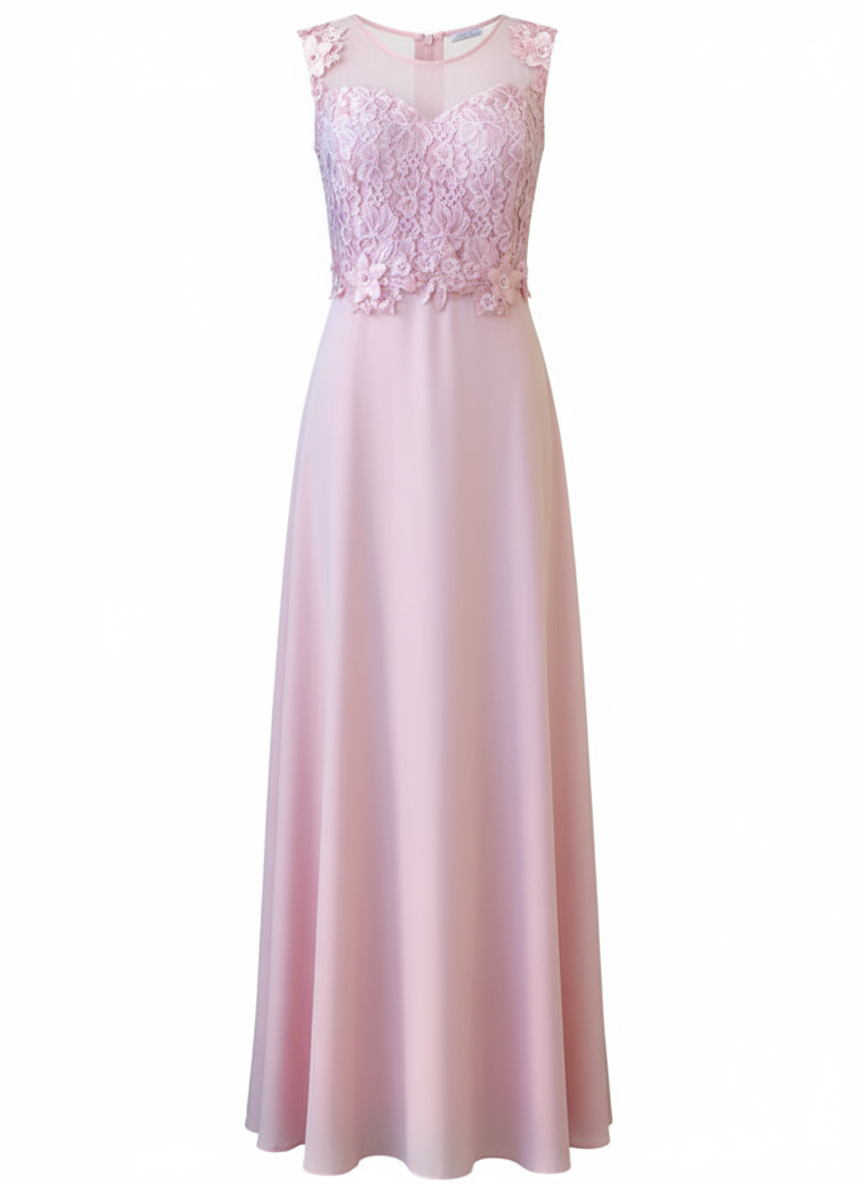 BABY PINK LONG DRESS 0875