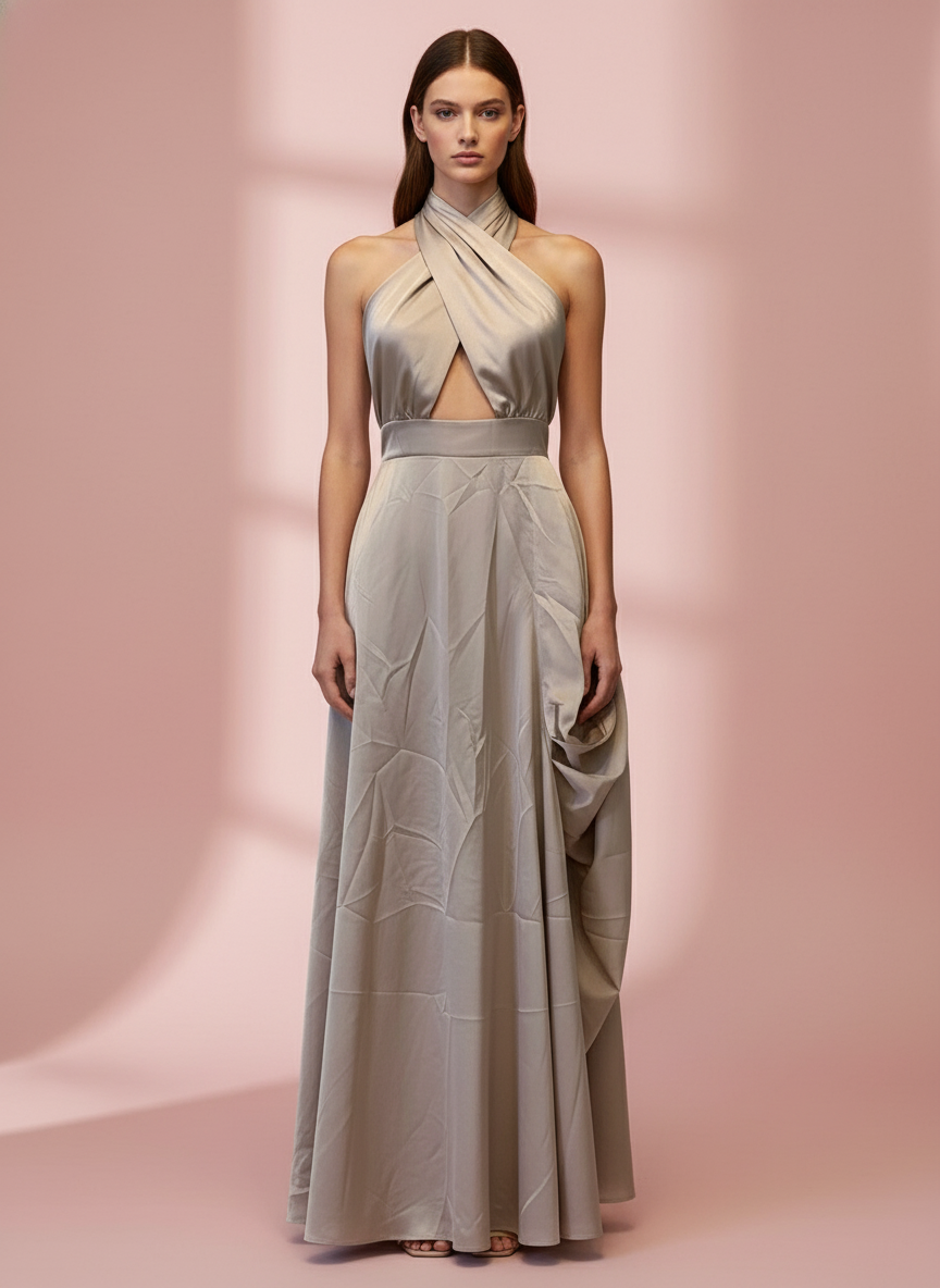 VESTIDO LARGO BEIGE 50785