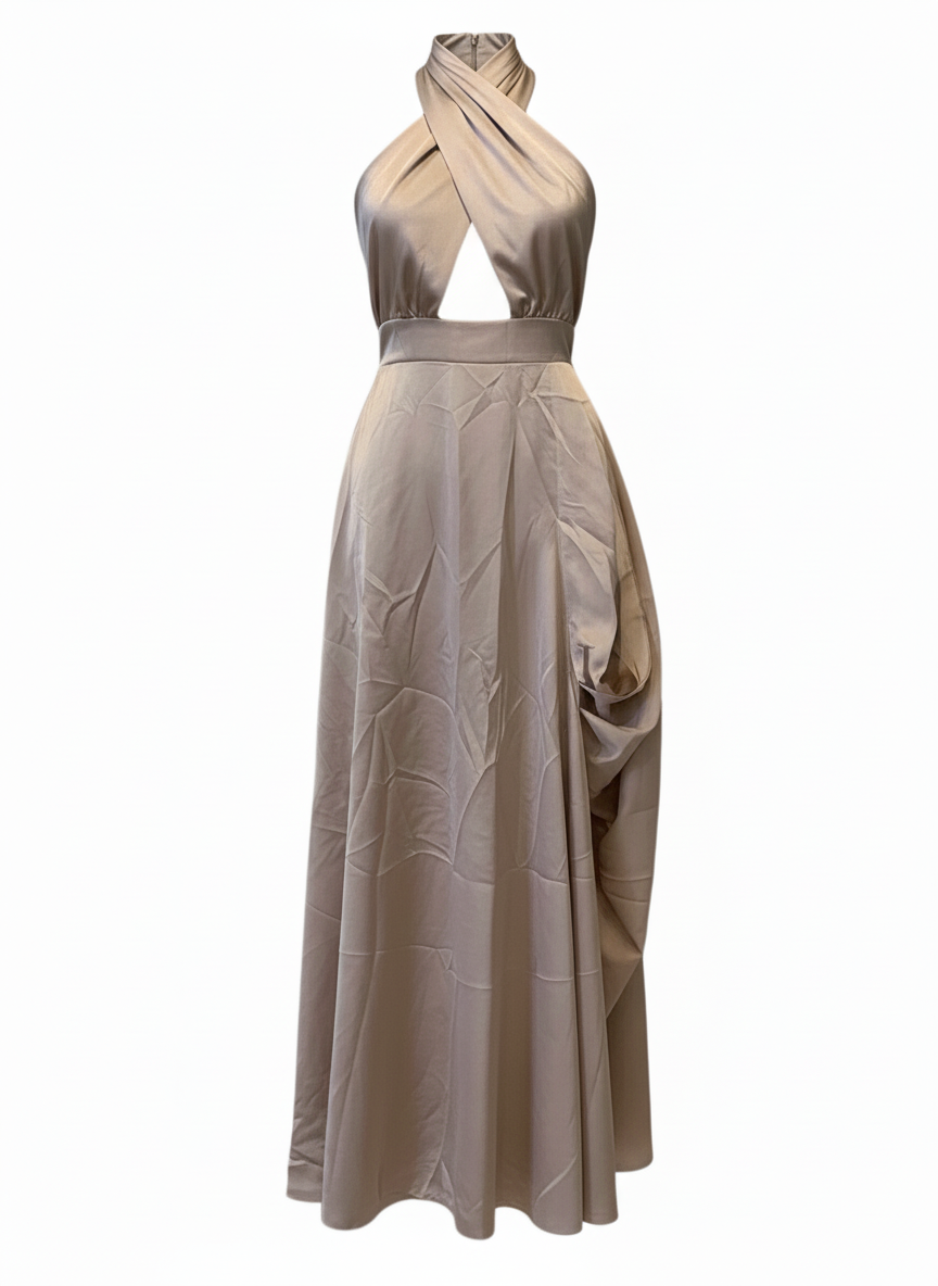 VESTIDO LARGO BEIGE 50785