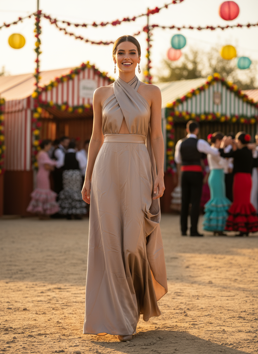 VESTIDO LARGO BEIGE 50785